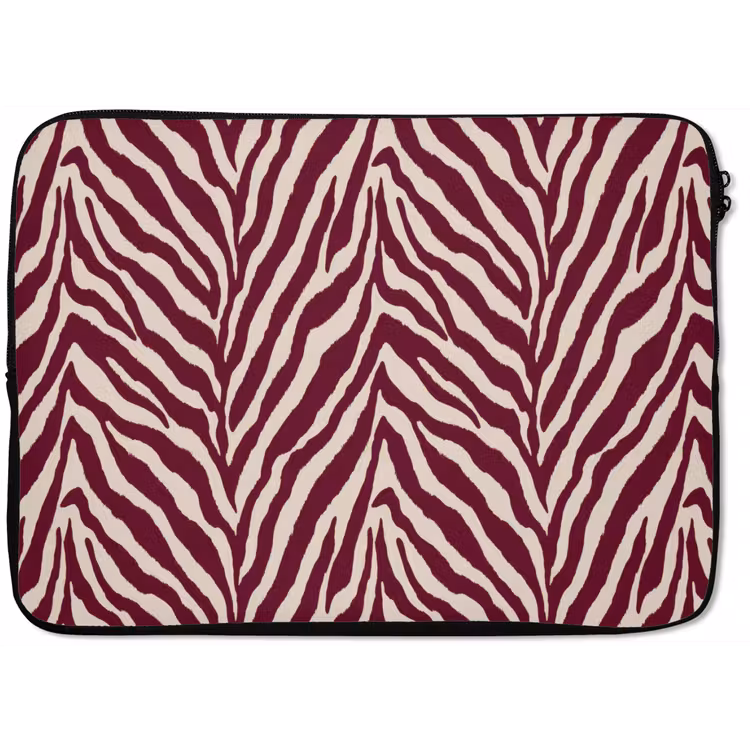 Laptophoes - Zebra - Motief - Bordeaux - Rood — 1