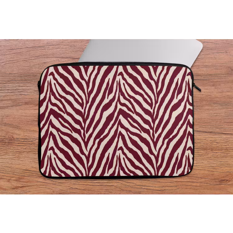 Laptophoes - Zebra - Motief - Bordeaux - Rood — 2