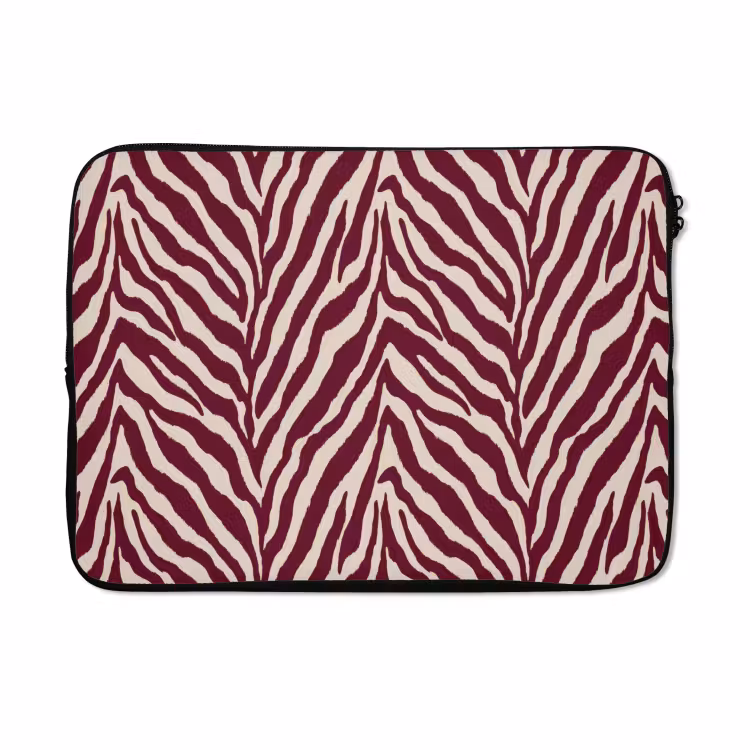 Laptophoes - Zebra - Motief - Bordeaux - Rood — 5