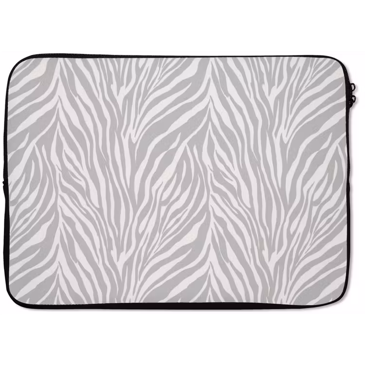 Laptophoes - Zebra - Motief - Grijs — 1