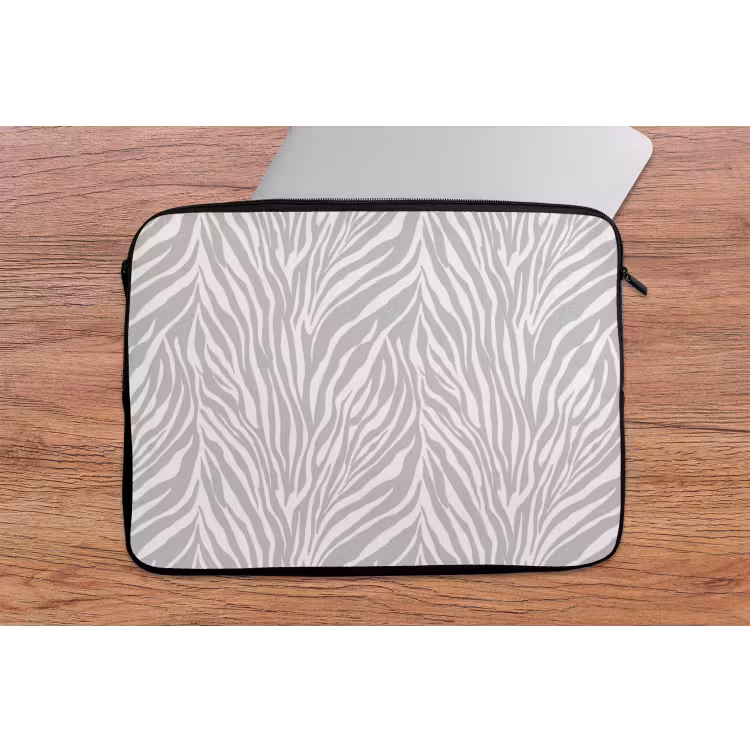 Laptophoes - Zebra - Motief - Grijs — 2