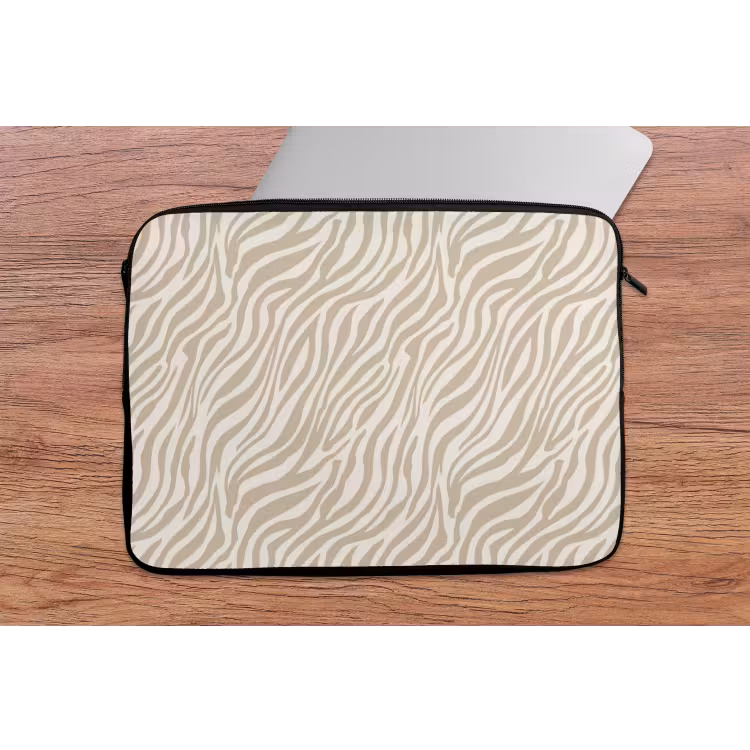 Laptophoes - Zebra - Patroon - Beige — 2