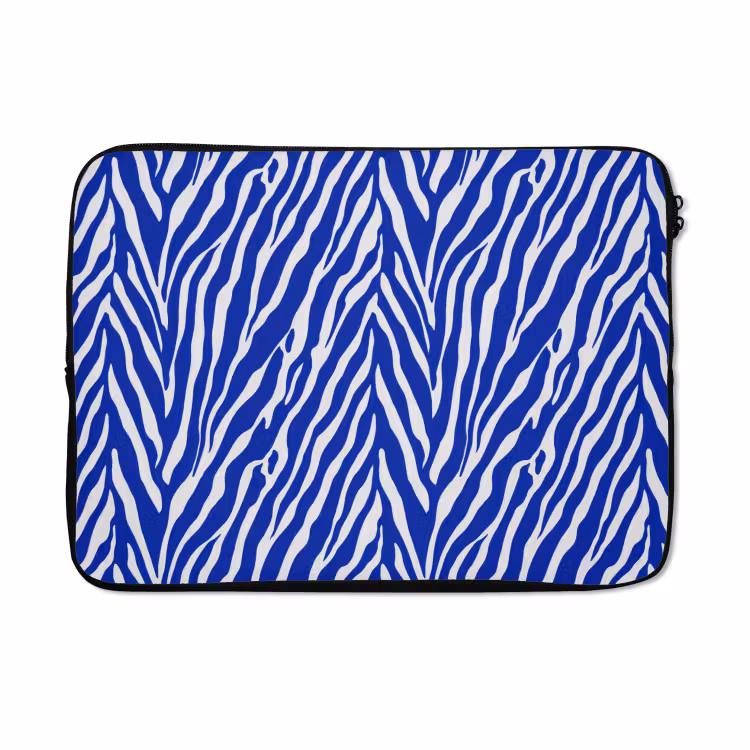 Laptophoes - Zebra - Patroon - Kobalt - Blauw — 5