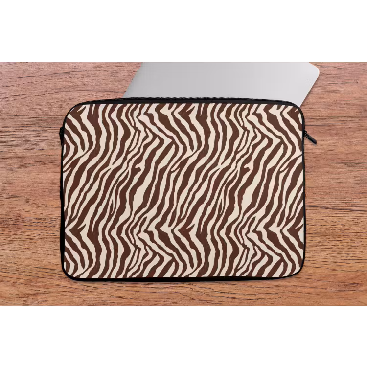 Laptophoes - Zebra - Patroon - Zwart - Wit — 2