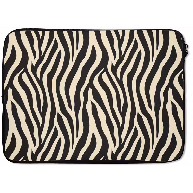 Laptophoes - Zebra - Print - Klassiek - Zwart — 1