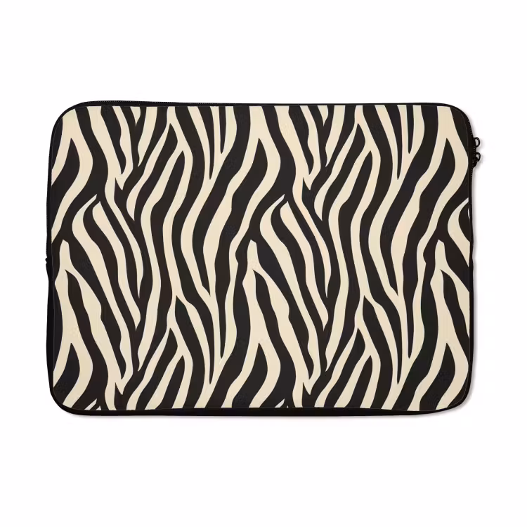 Laptophoes - Zebra - Print - Klassiek - Zwart — 5