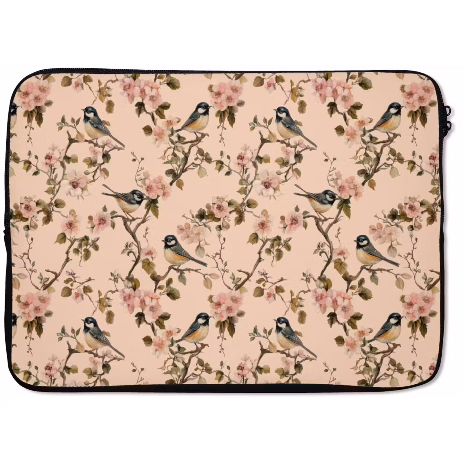 Laptophoes - Bloesem - Koolmees - Roze — 1