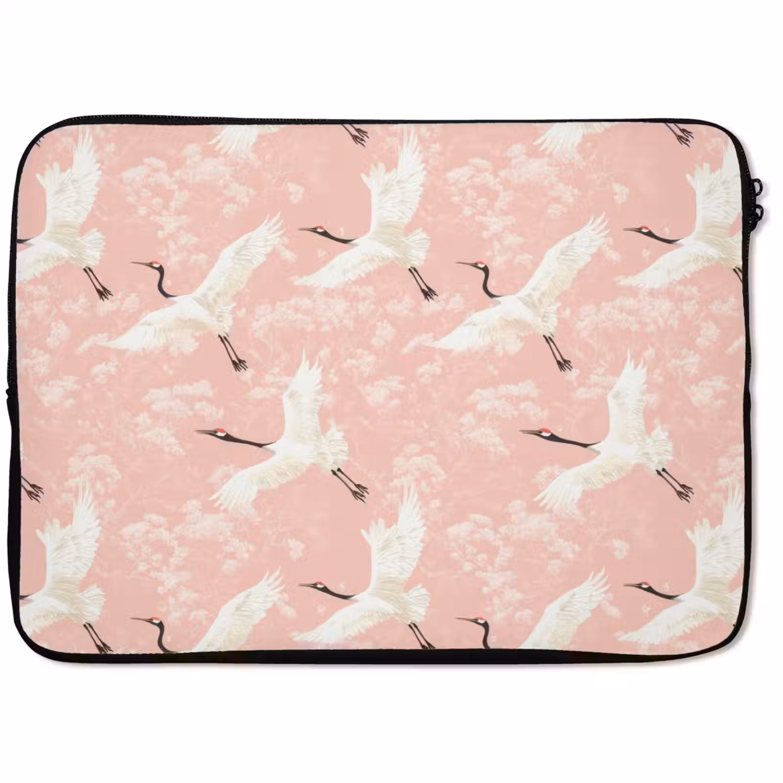 Laptophoes - Kraanvogels - Bloesem - Roze — 1