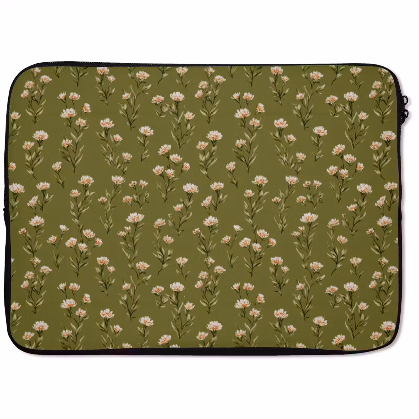 Laptophoes - Landelijk - Bloemen - Groen — 1