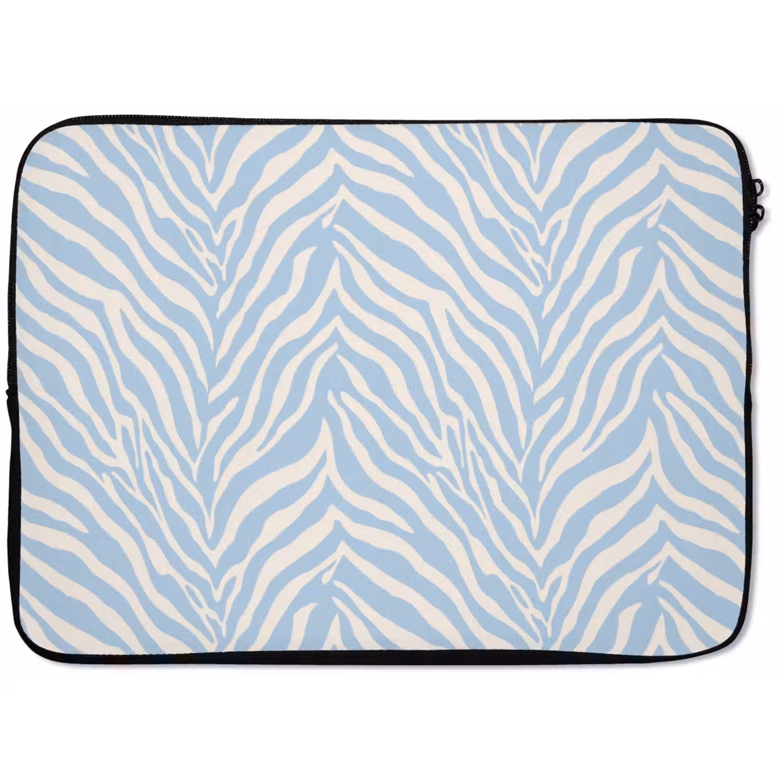 Laptophoes - Zebra - Motief - Blauw - Wit — 1