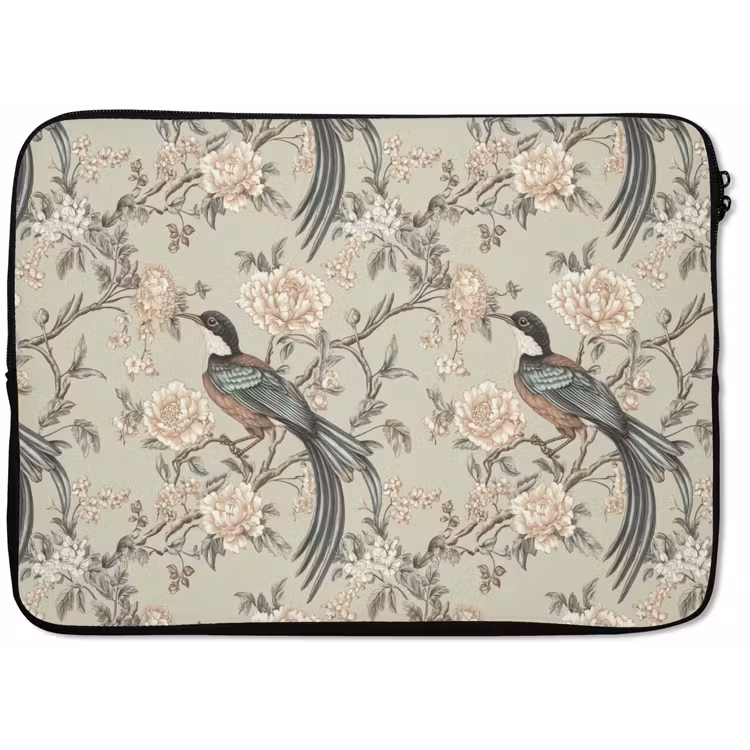 Laptophoes - Bloem - Vogel - Kleurrijk — 1