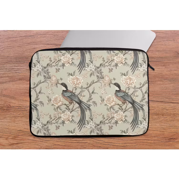 Laptophoes - Bloem - Vogel - Kleurrijk — 2