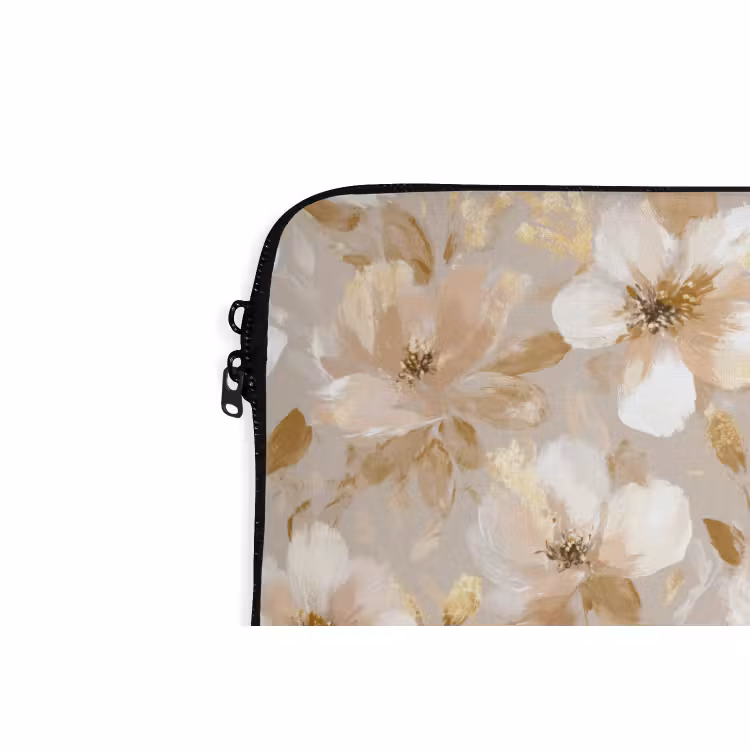 Laptophoes - Bloemen - artistiek - Goud — 6