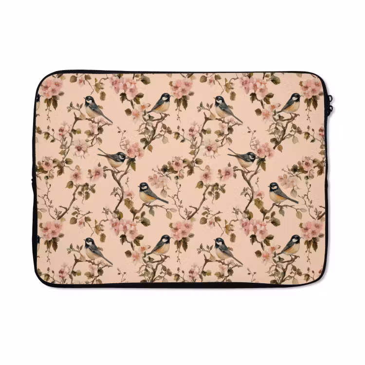 Laptophoes - Bloesem - Koolmees - Roze — 5