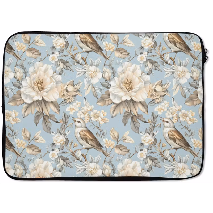 Laptophoes - Botanisch - Zangvogel - Blauw — 1