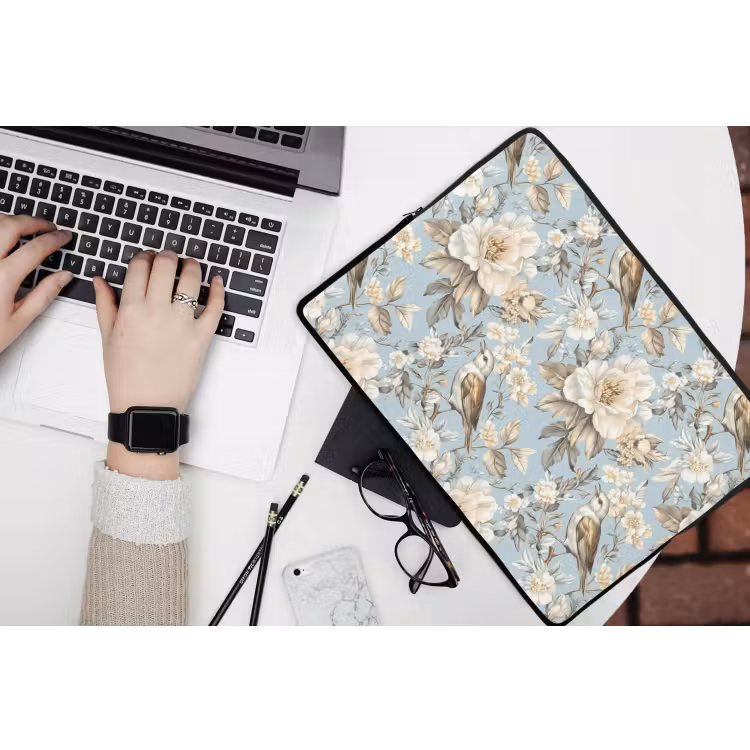 Laptophoes - Botanisch - Zangvogel - Blauw — 3