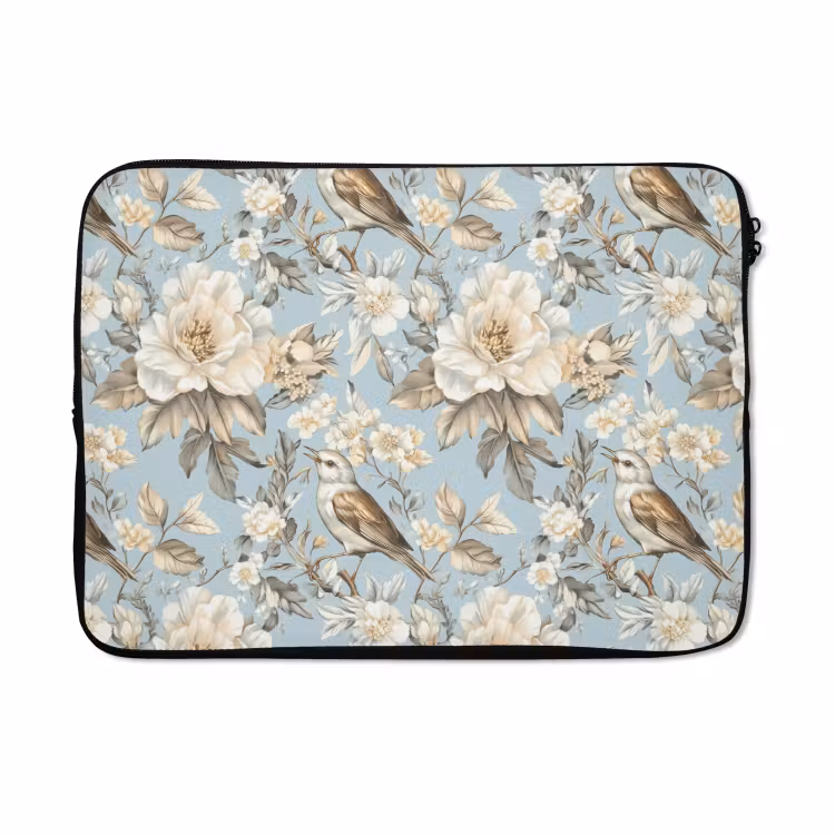 Laptophoes - Botanisch - Zangvogel - Blauw — 5