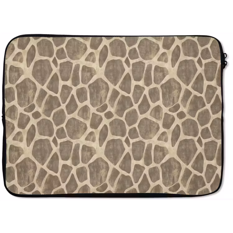 Laptophoes - Giraf - Patroon - Beige - Bruin — 1