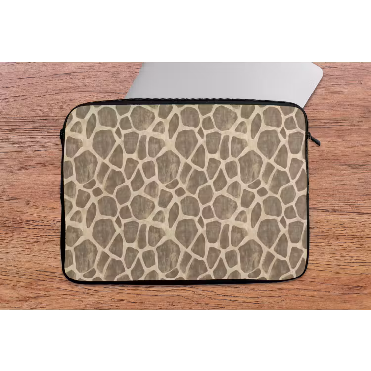 Laptophoes - Giraf - Patroon - Beige - Bruin — 2