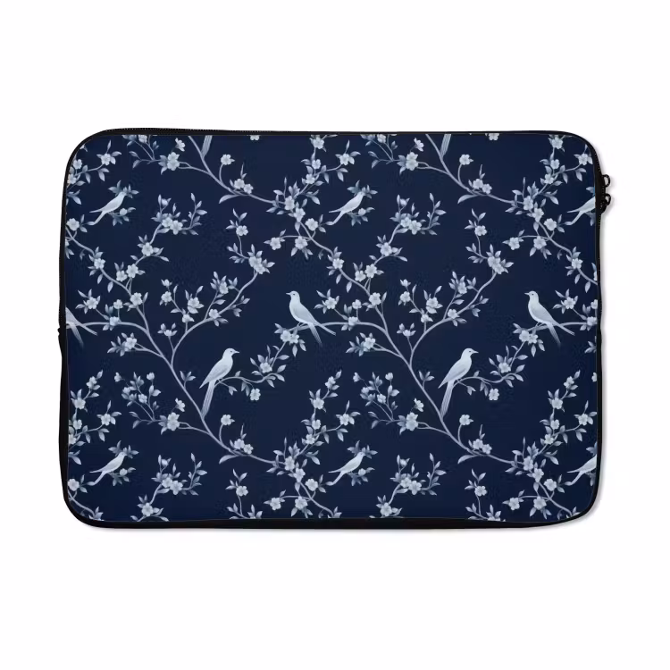 Laptophoes - Grafisch - Bloesemtak - Blauw — 5