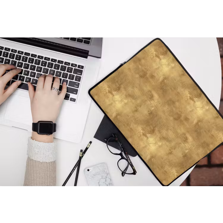 Laptophoes - Industrieel - Textuur - Goud — 3