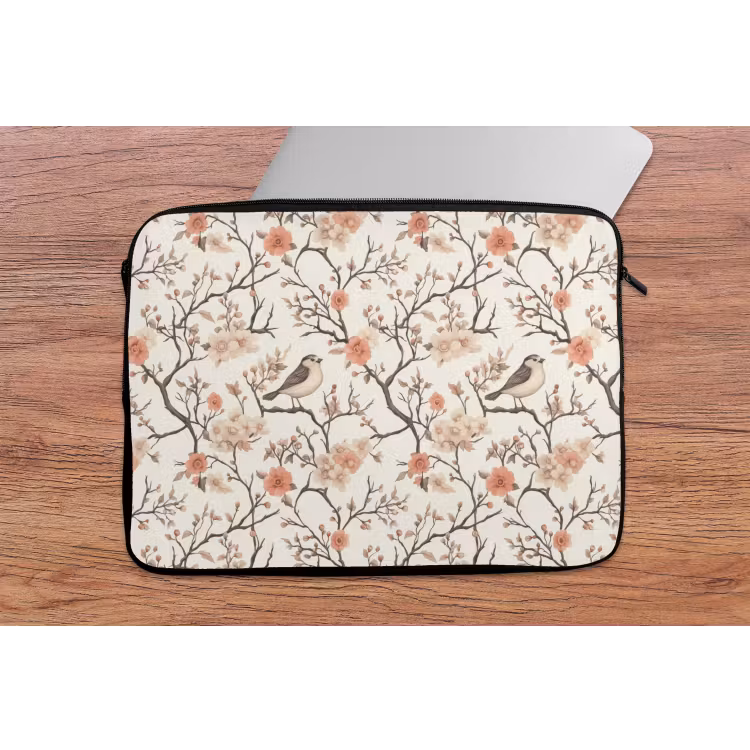 Laptophoes - Kersenbloesem - Mus - Roze — 2
