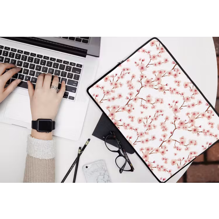 Laptophoes - Kersenbloesem - Takken - Roze — 3