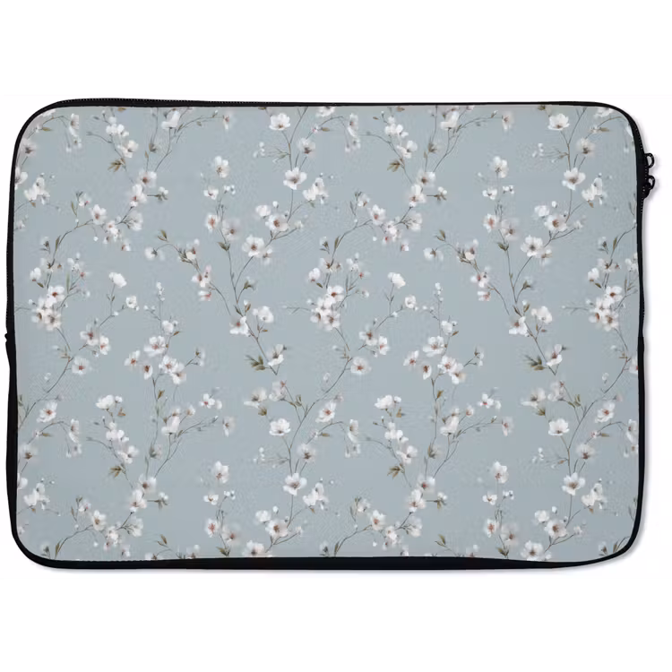 Laptophoes - Klassiek - Bloemen - Blauw — 1