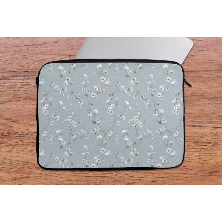 Laptophoes - Klassiek - Bloemen - Blauw — 2