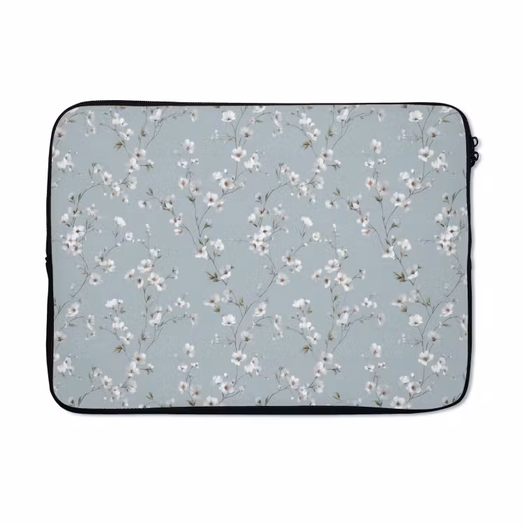 Laptophoes - Klassiek - Bloemen - Blauw — 5