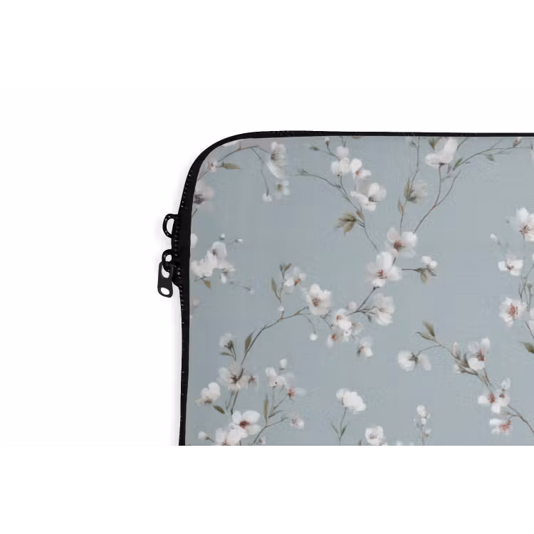 Laptophoes - Klassiek - Bloemen - Blauw — 6