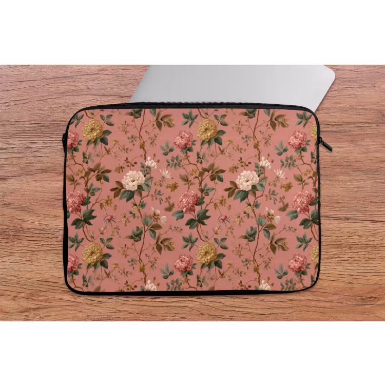 Laptophoes - Klassiek - Botanisch - Roze — 2