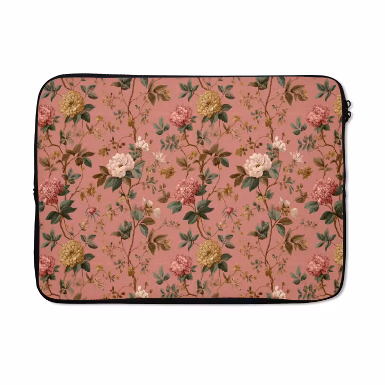 Laptophoes - Klassiek - Botanisch - Roze — 5
