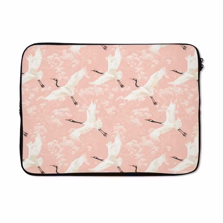 Laptophoes - Kraanvogels - Bloesem - Roze — 5