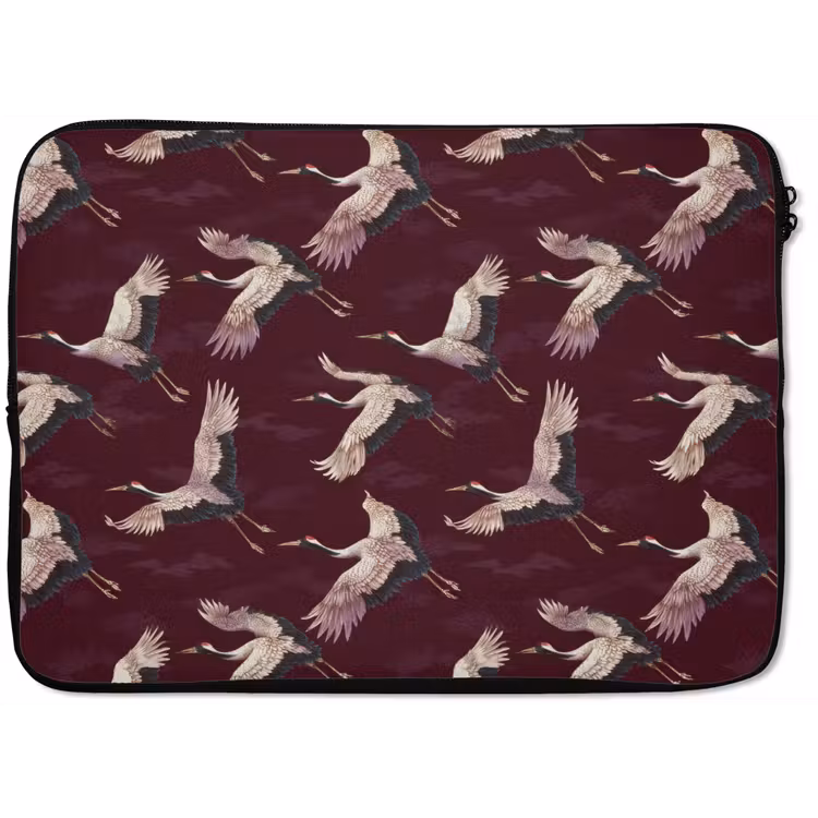 Laptophoes - Kraanvogels - Klassiek - Bordeaux — 1