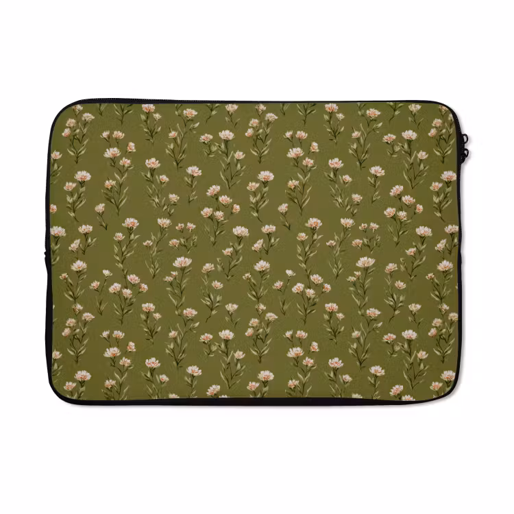 Laptophoes - Landelijk - Bloemen - Groen — 5