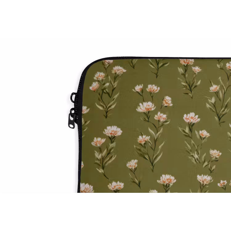 Laptophoes - Landelijk - Bloemen - Groen — 6