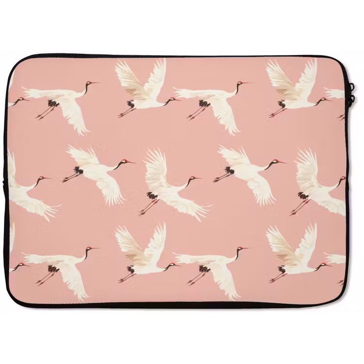Laptophoes - Modern - Kraanvogels - Roze — 1