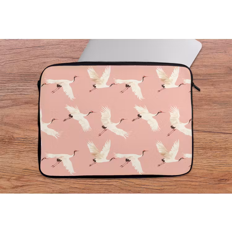 Laptophoes - Modern - Kraanvogels - Roze — 2