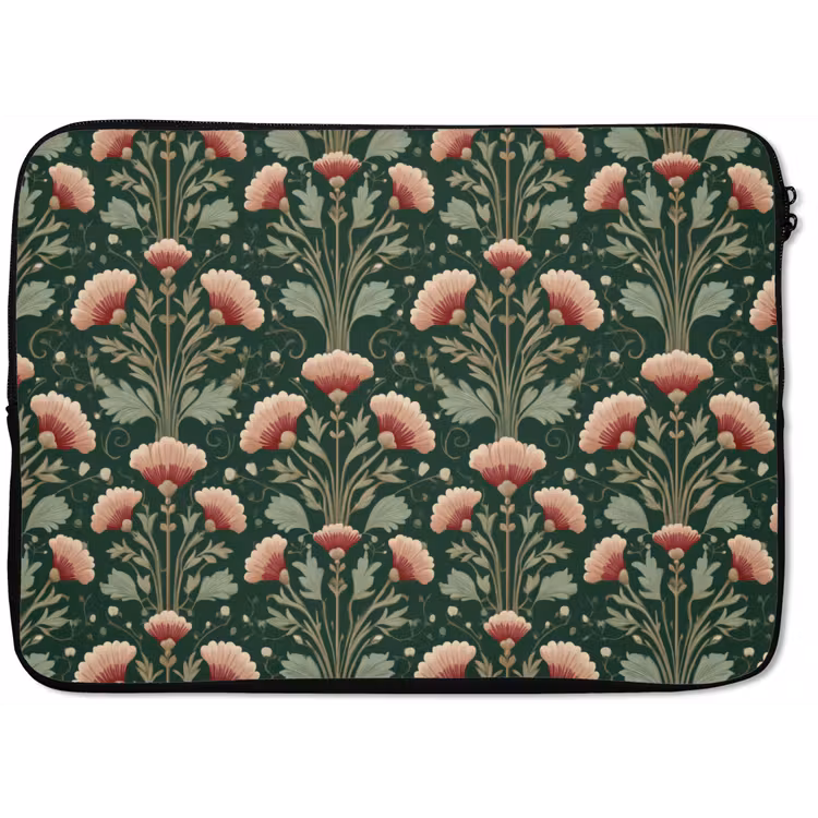 Laptophoes - Patroon - Botanisch - Kleurrijk — 1