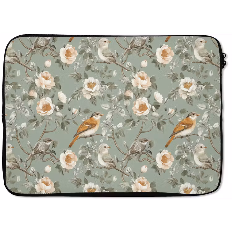 Laptophoes - Roze - Vogels - Kleurrijk — 1