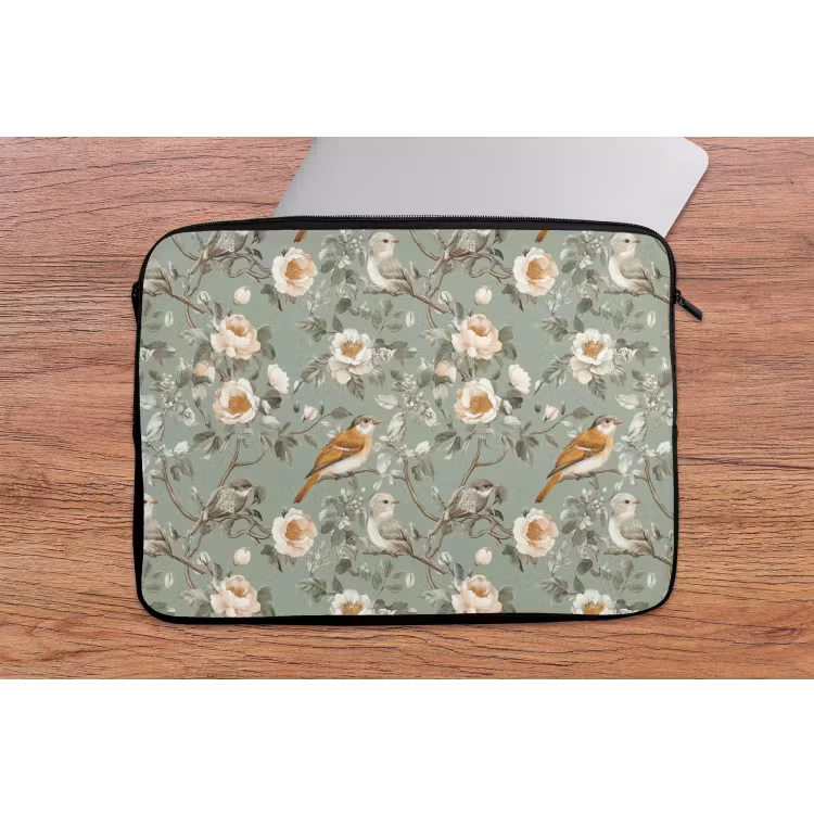 Laptophoes - Roze - Vogels - Kleurrijk — 2