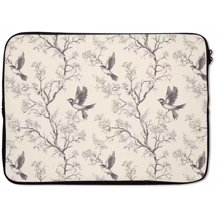 Laptophoes - Takken - Vogels - Beige — 1