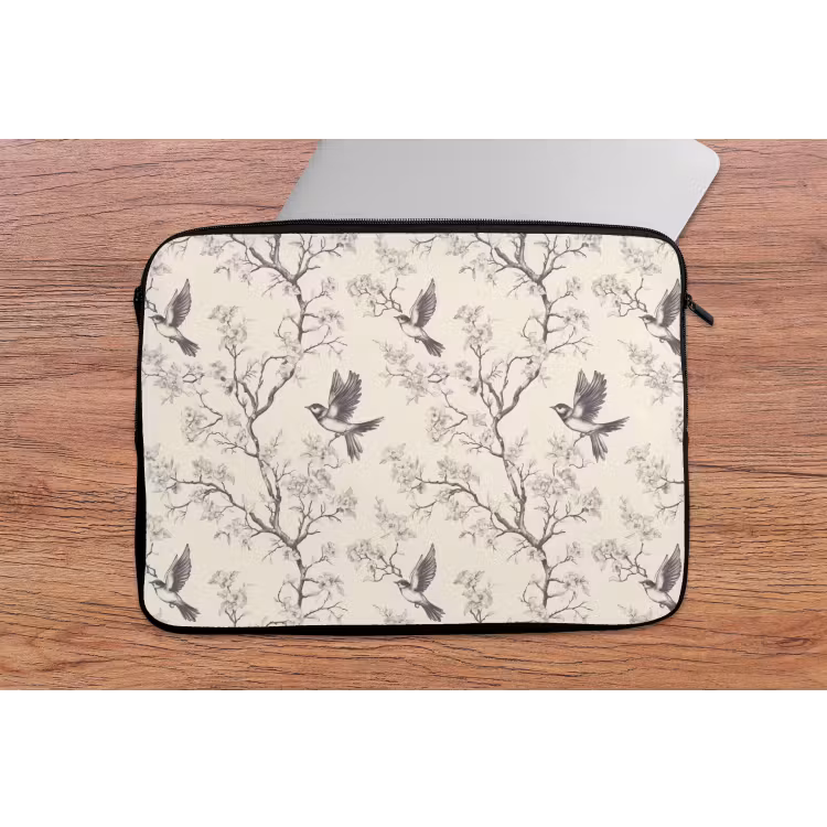 Laptophoes - Takken - Vogels - Beige — 2