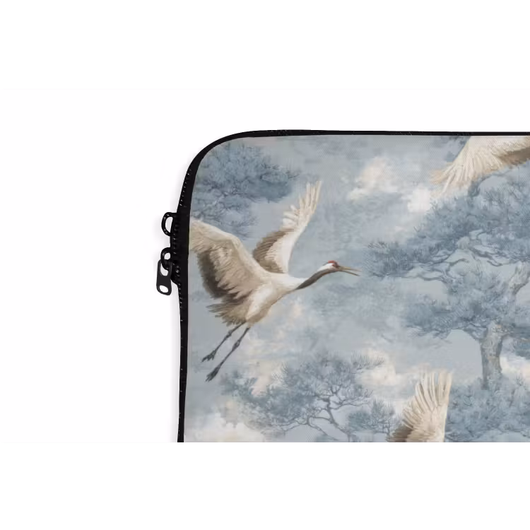 Laptophoes - Wolken - Kraanvogels - Blauw — 6