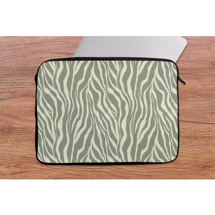 Laptophoes - Zebra - Motief - Groen — 2
