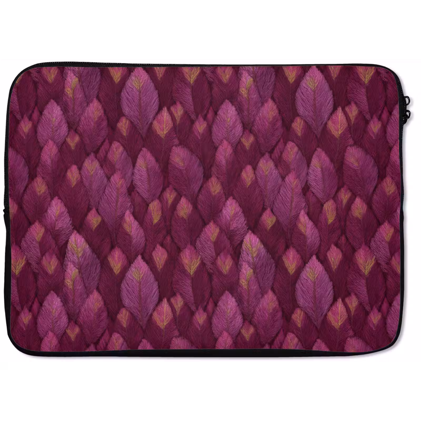 Laptophoes - Bladeren - Patroon - Burgundy — 1