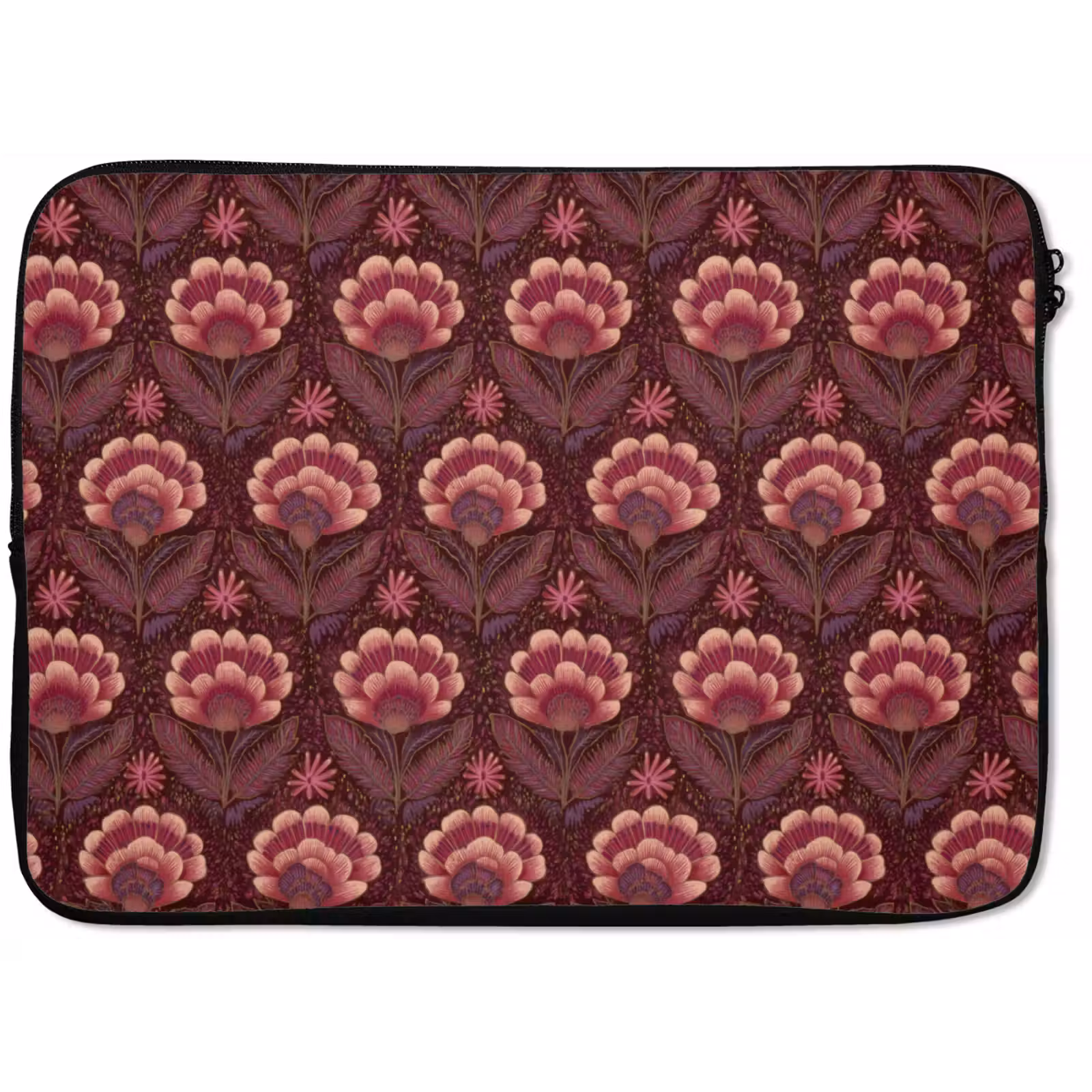 Laptophoes - Bloemen - Waaier - Paars — 1