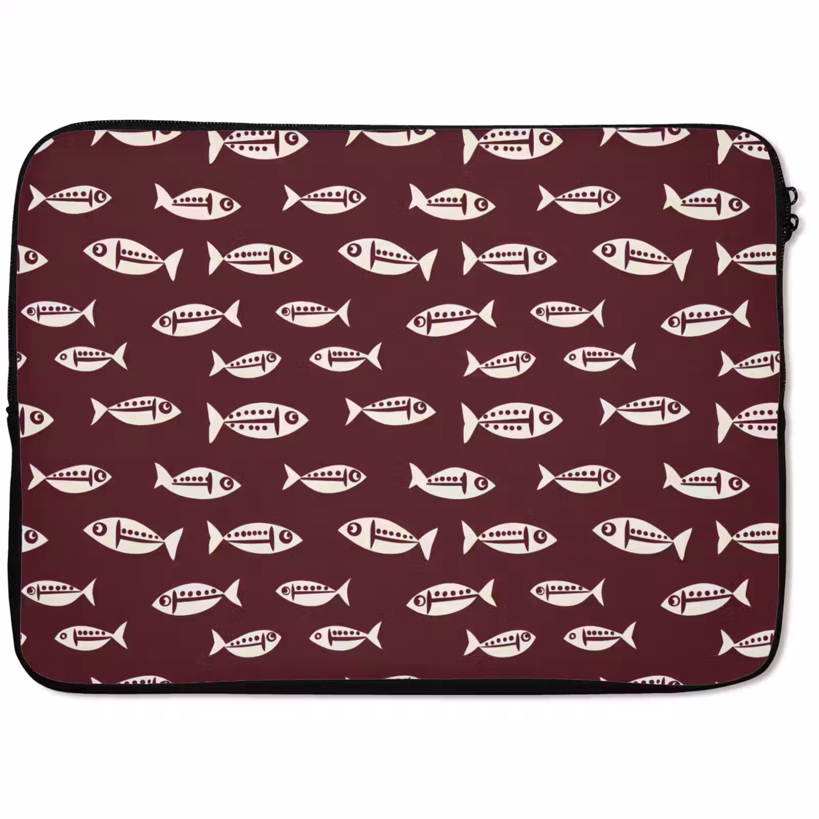 Laptophoes - Vissen - Grafisch - Patroon - Donker — 1