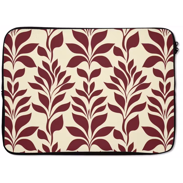 Laptophoes - Abstract - Bladeren - Burgundy — 1
